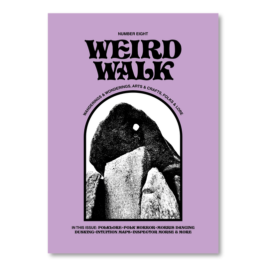 Weird Walk zine issue 8 cover – British folklore walking magazine, 48 page A5 zine